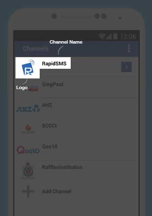 RapidSMS App - Channel logo and name